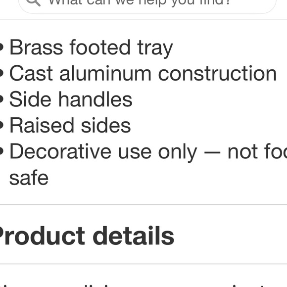 STUDIO MCGEE NWT brass footed tray with handles -16.75” - Picture 5 of 7